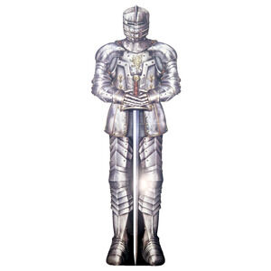 Medieval Knight Suit of Armor Man at Arms Long Sword 3' Cardboard Cut-out
